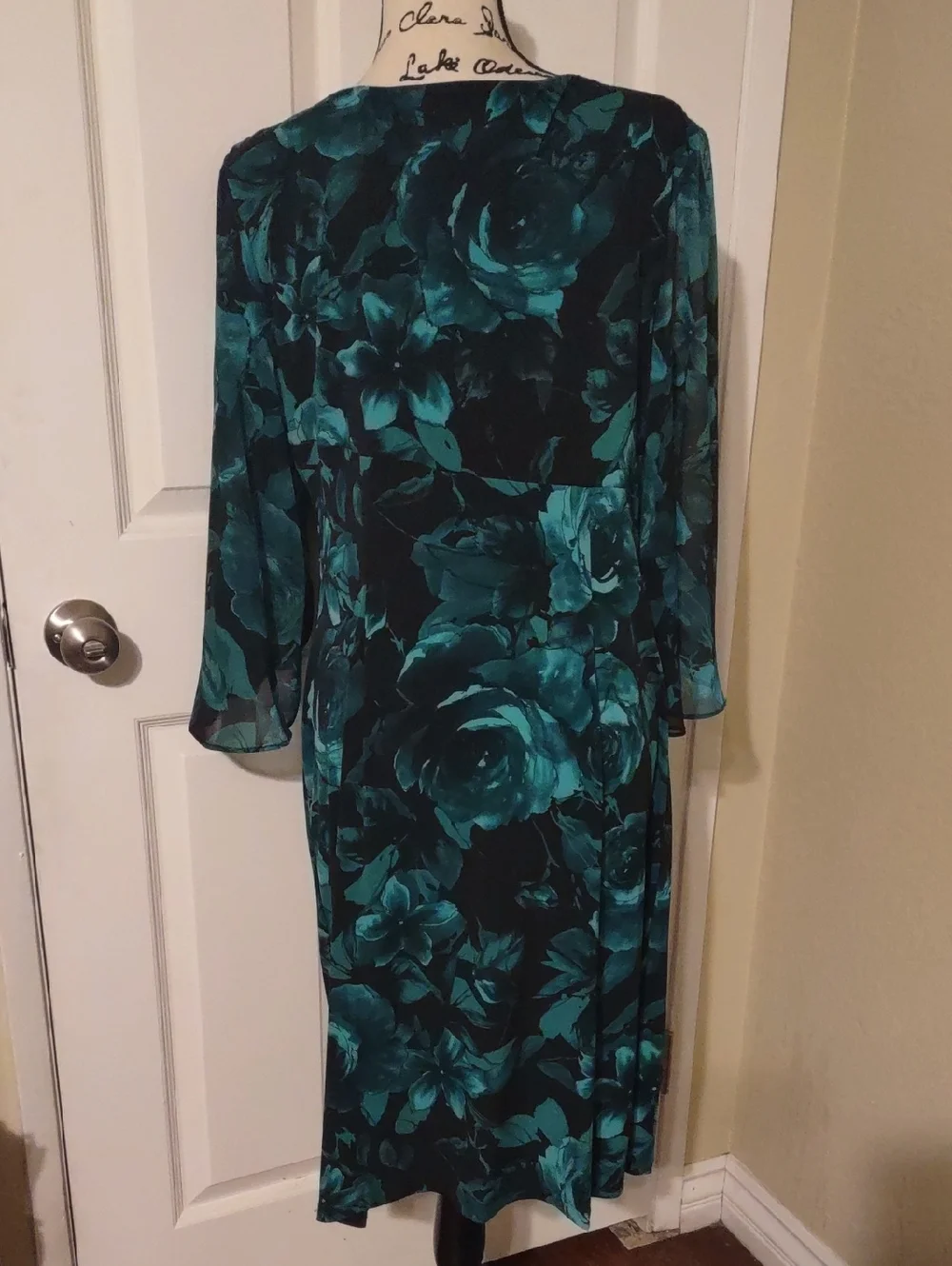 Connectel Apparel Green Floral Sheath Dress - Women's Sizes 14 P New